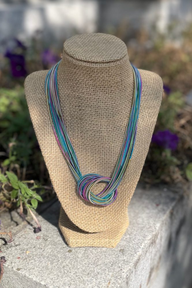 rainbow knot necklace