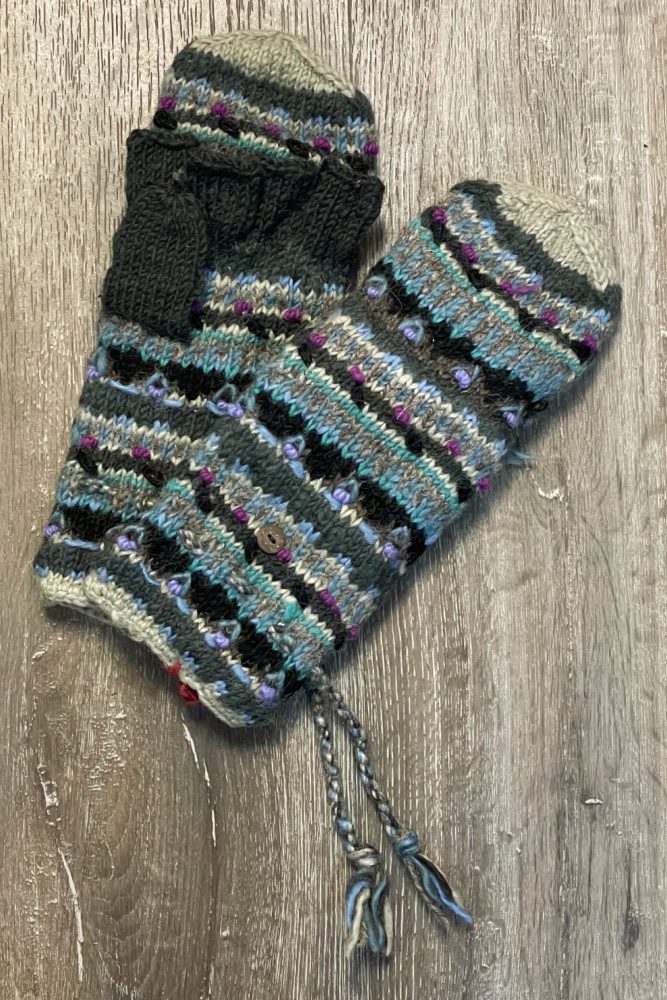 floral mittens